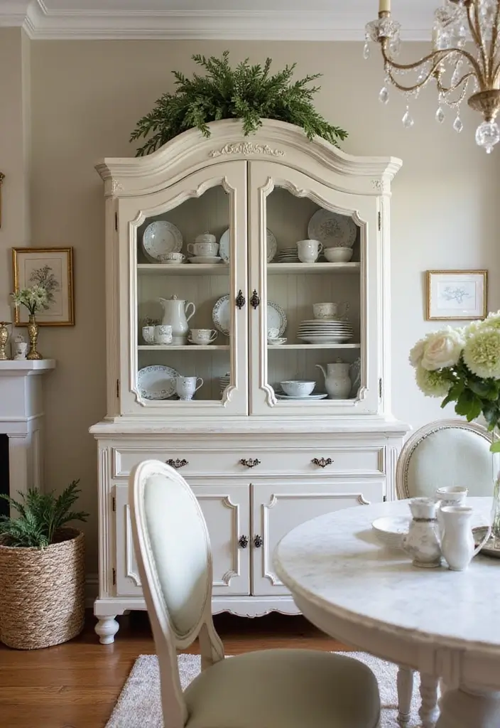 27 Dining Room Cabinet Ideas That Blend Style and Storage - 16. Classic French Provincial Cabinet