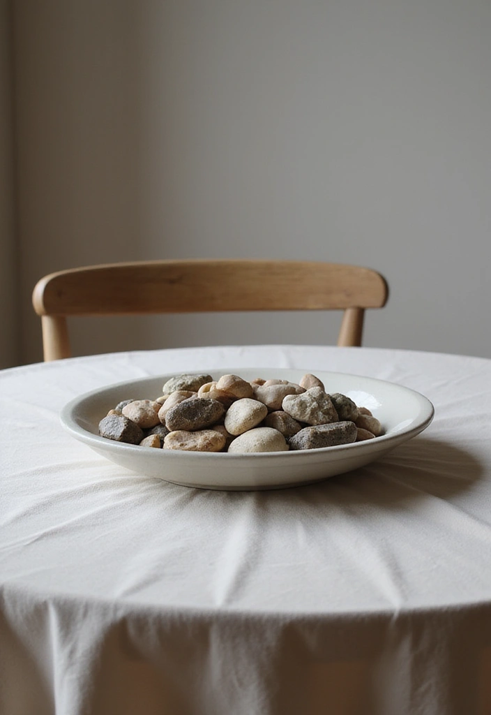 27 Dining Room Table Centerpiece Ideas That Pop - 11. Natural Stone Display