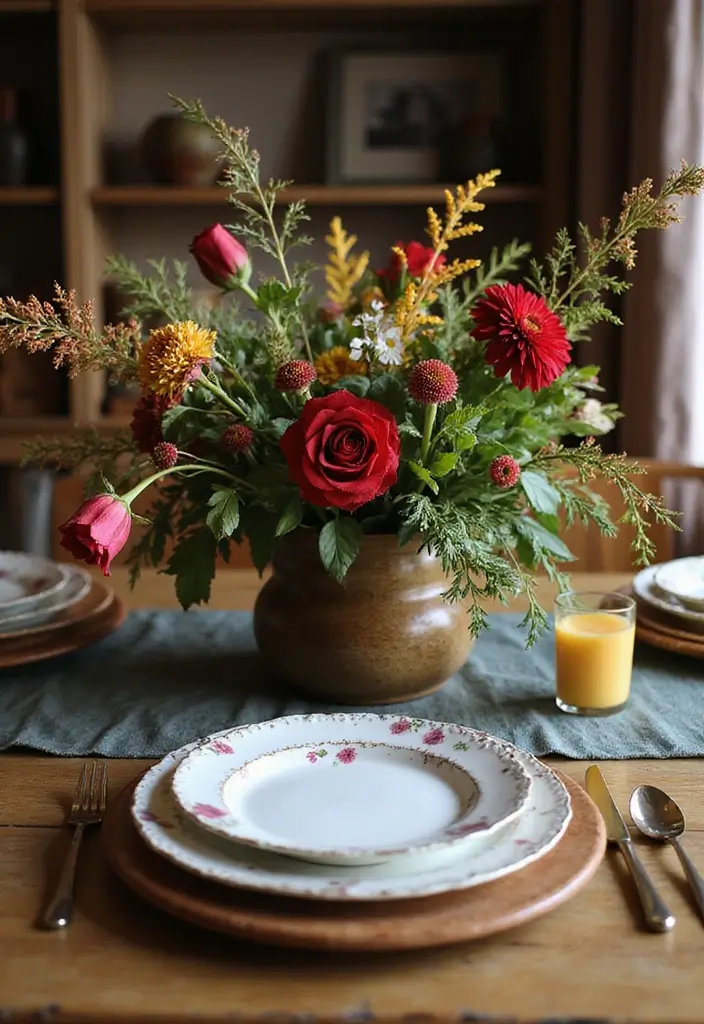 27 Dining Room Table Centerpiece Ideas That Pop - 2. Seasonal Flower Arrangement