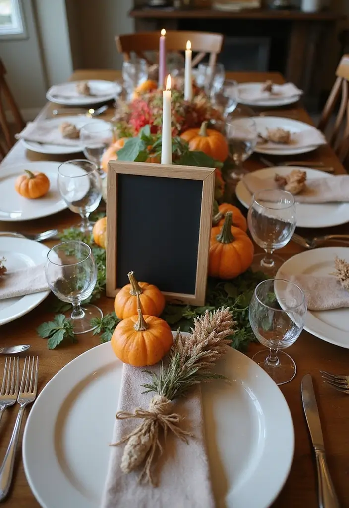 27 Dining Room Table Centerpiece Ideas That Pop - 26. Customizable Chalkboard Centerpiece