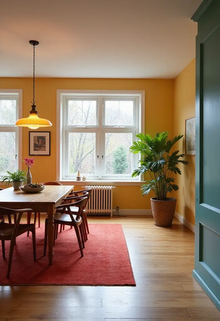 27 Dining Room and Office Combo Hacks That Save Space - 14. Use Color to Differentiate Spaces