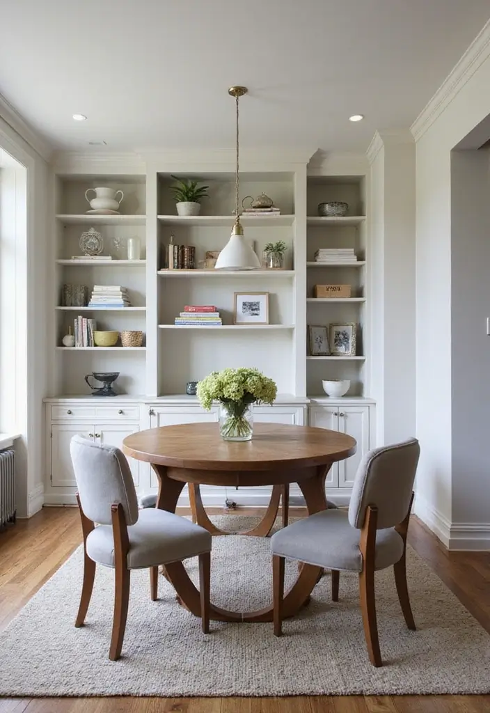 27 Dining Room and Office Combo Hacks That Save Space - 16. Custom Built-Ins
