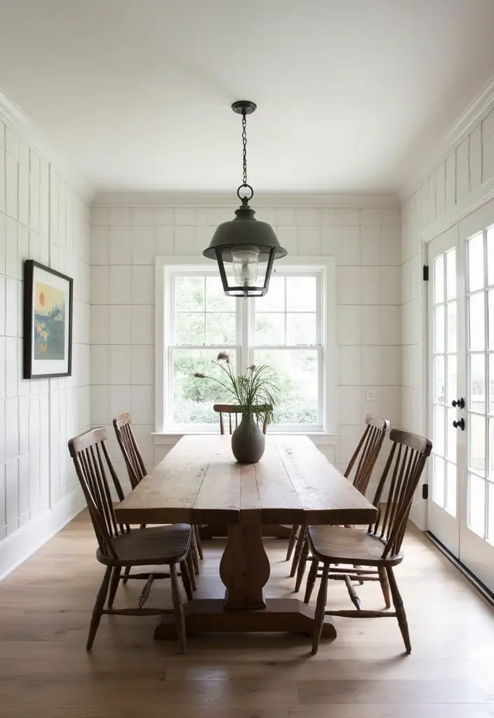 27 Farmhouse Dining Room Ideas for a Warm Rustic Look 13 27 Farmhouse Dining Room Ideas for a Warm Rustic Look - 13. Farmhouse-Inspired Wall Treatments