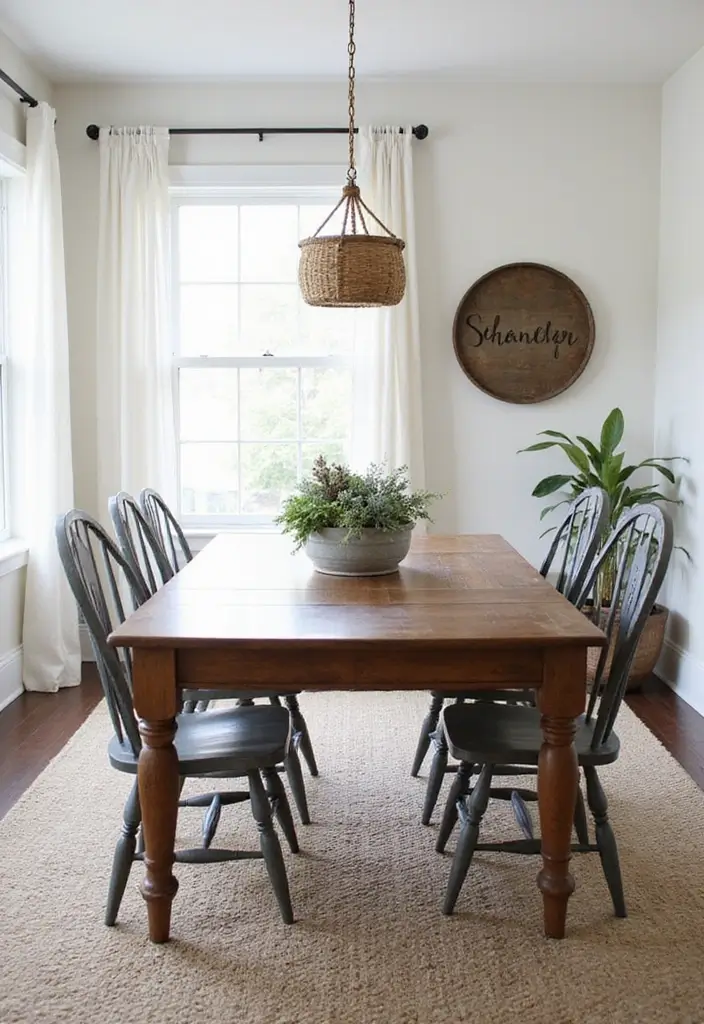 27 Farmhouse Dining Room Ideas for a Warm Rustic Look 26 27 Farmhouse Dining Room Ideas for a Warm Rustic Look - 26. Farmhouse Accessories with a Purpose