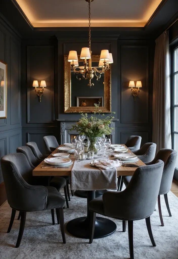 27 Grey Dining Room Designs That Feel Calm and Elegant - 16. Grey with Luxurious Textiles