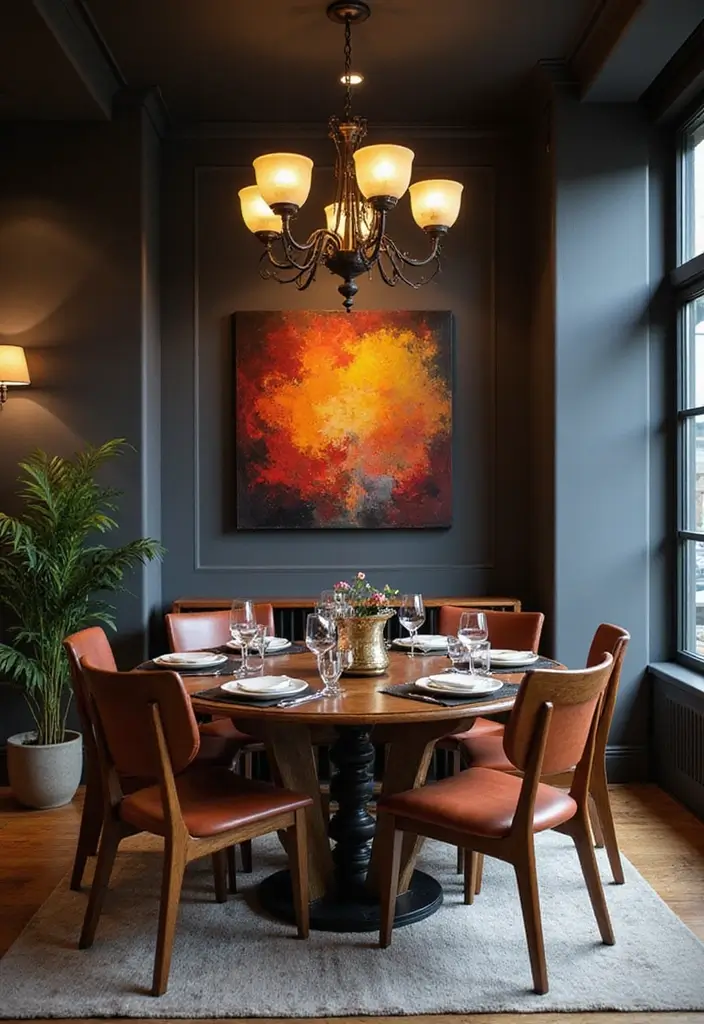 27 Grey Dining Room Designs That Feel Calm and Elegant - 2. Dark Grey Drama