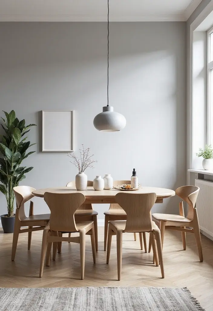 27 Grey Dining Room Designs That Feel Calm and Elegant - 7. Scandinavian Grey Simplicity