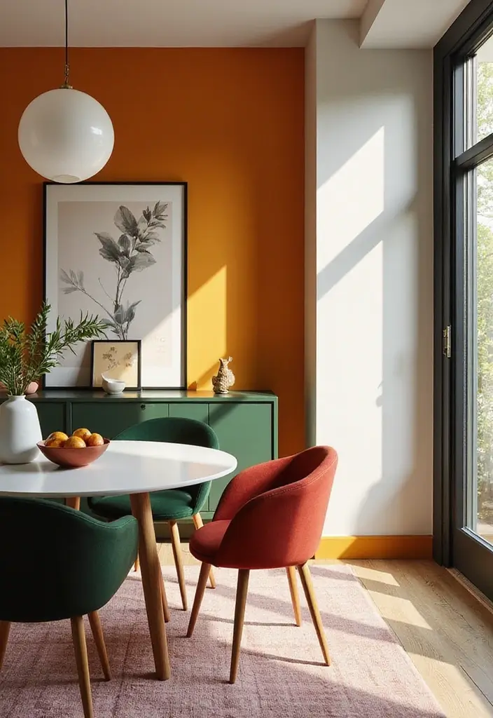 27 Kitchen and Dining Room Ideas That Maximize Space - 23. Smart Use of Color Blocking