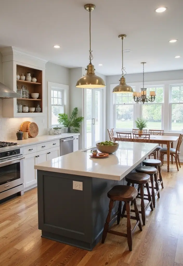 27 Kitchen and Dining Room Ideas That Maximize Space - 9. Open Concept Dining and Kitchen