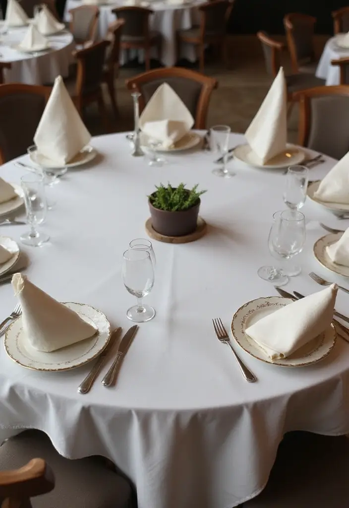 27 Round Dining Room Table Decor Ideas You’ll Want to Copy 24 27 Round Dining Room Table Decor Ideas You’ll Want to Copy - 24. Elegant Napkin Folds