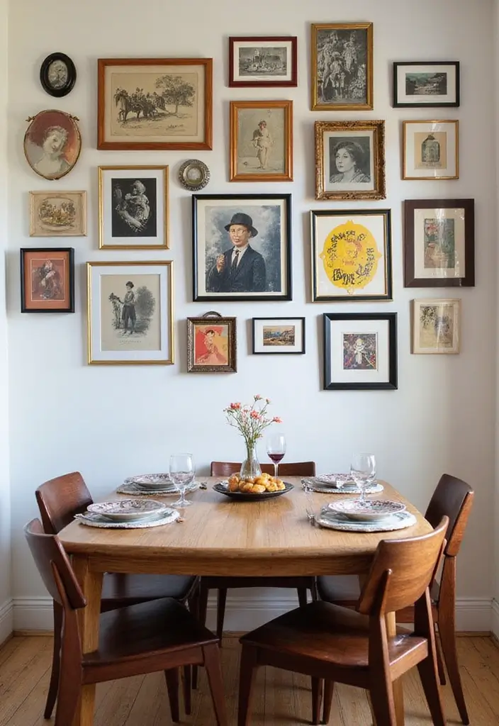 27 Small Dining Room Decor Hacks That Save Space - 11. Use of Artwork