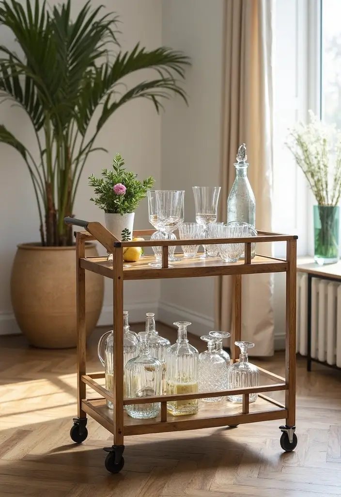 27 Small Dining Room Decor Hacks That Save Space - 12. Versatile Bar Carts