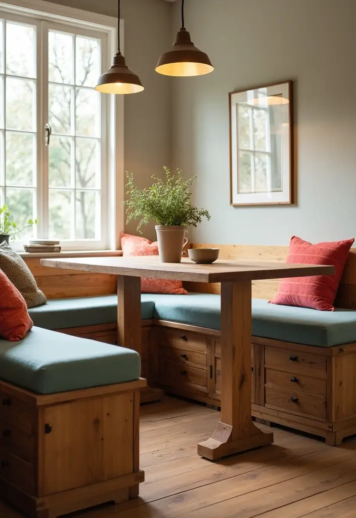 27 Small Dining Room Decor Hacks That Save Space - 2. Multi-Functional Bench Seating