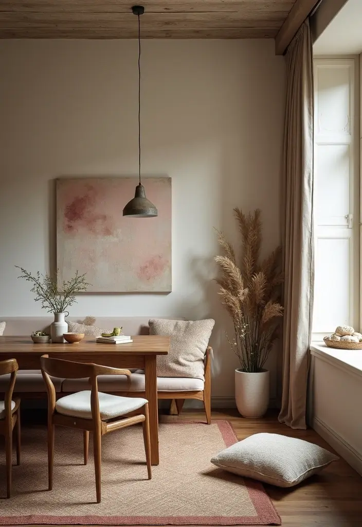 27 Small Dining Room Decor Hacks That Save Space - 22. Use of Textiles