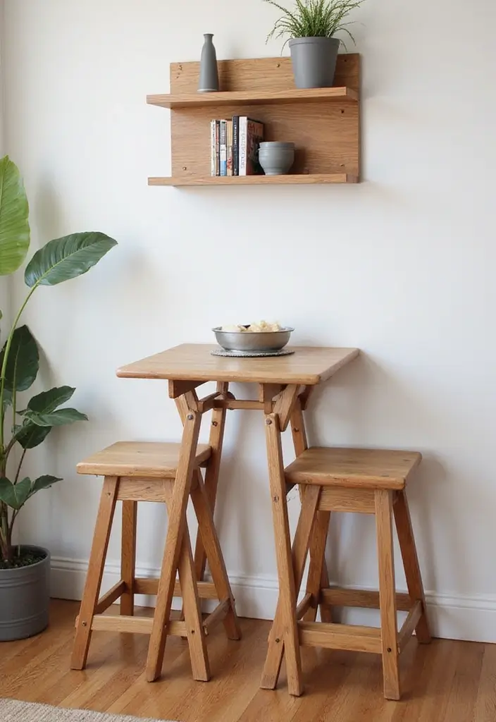 27 Small Dining Room Decor Hacks That Save Space - 3. Wall-Mounted Folding Tables