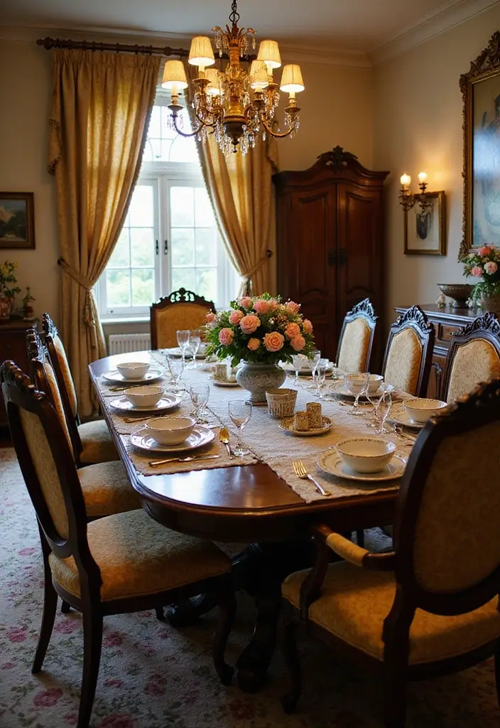 27 Vintage Dining Room Looks That Bring Back Charm - 1. Antique Elegance