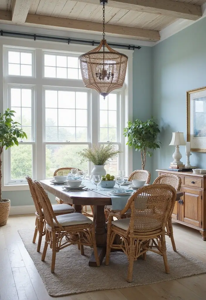 27 Vintage Dining Room Looks That Bring Back Charm - 22. Vintage Coastal Retreat