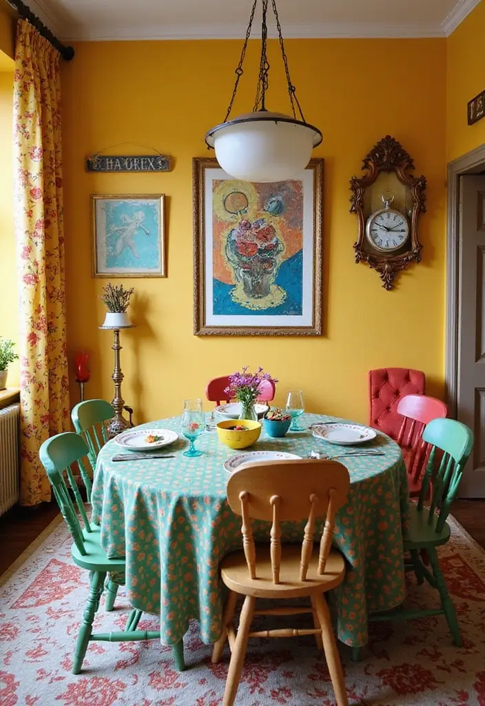 27 Vintage Dining Room Looks That Bring Back Charm - 23. Vintage Whimsical