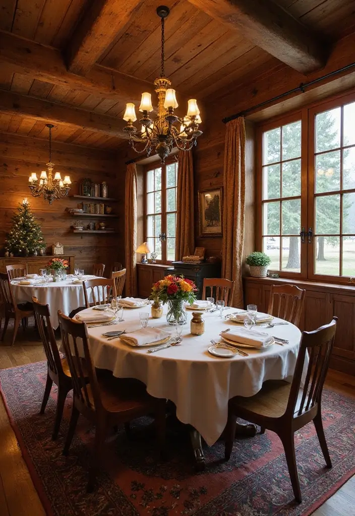 27 Vintage Dining Room Looks That Bring Back Charm - 25. Vintage Alpine Lodge