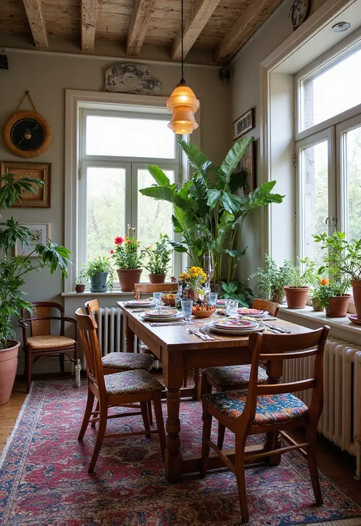 27 Vintage Dining Room Looks That Bring Back Charm - 7. Bohemian Eclectic