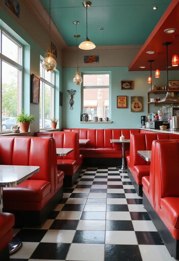 27 Vintage Dining Room Looks That Bring Back Charm - 9. Retro Diner Style