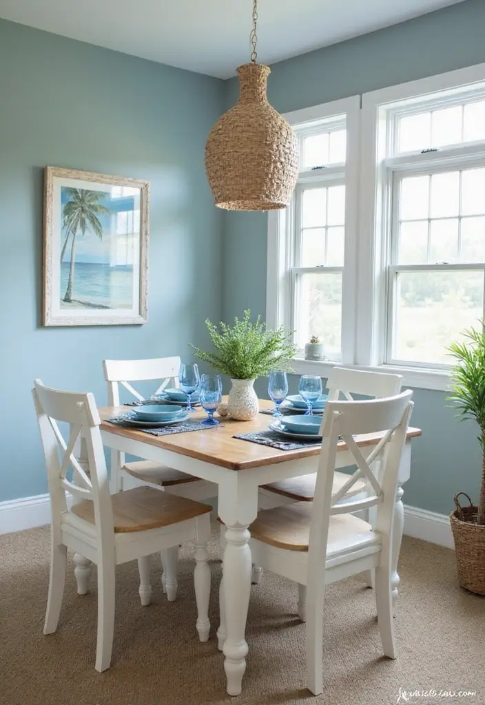 28 Blue Dining Room Styles That Balance Bold and Relaxing 1 28 Blue Dining Room Styles That Balance Bold and Relaxing - 1. Coastal Breeze with Light Blue