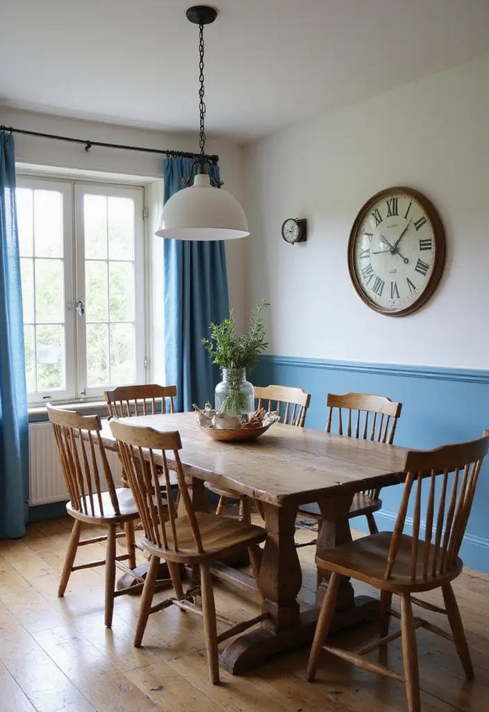 28 Blue Dining Room Styles That Balance Bold and Relaxing 20 28 Blue Dining Room Styles That Balance Bold and Relaxing - 20. Farmhouse Blue Aesthetic