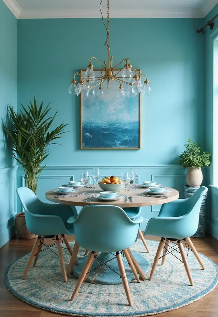 28 Blue Dining Room Styles That Balance Bold and Relaxing 3 28 Blue Dining Room Styles That Balance Bold and Relaxing - 3. Ocean-Inspired Palette