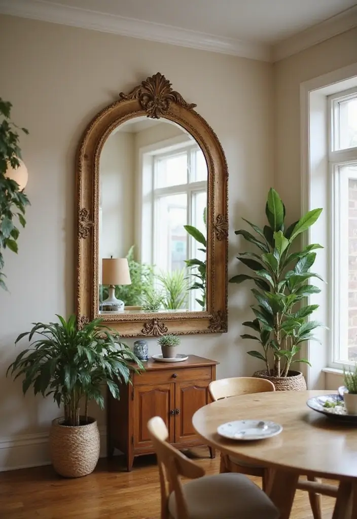 28 Dining Room Corner Ideas That Make the Most of Space - 12. Brighten Up with Mirrors