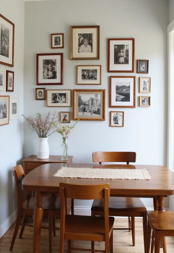 28 Dining Room Corner Ideas That Make the Most of Space - 16. Personalize with Family Photos