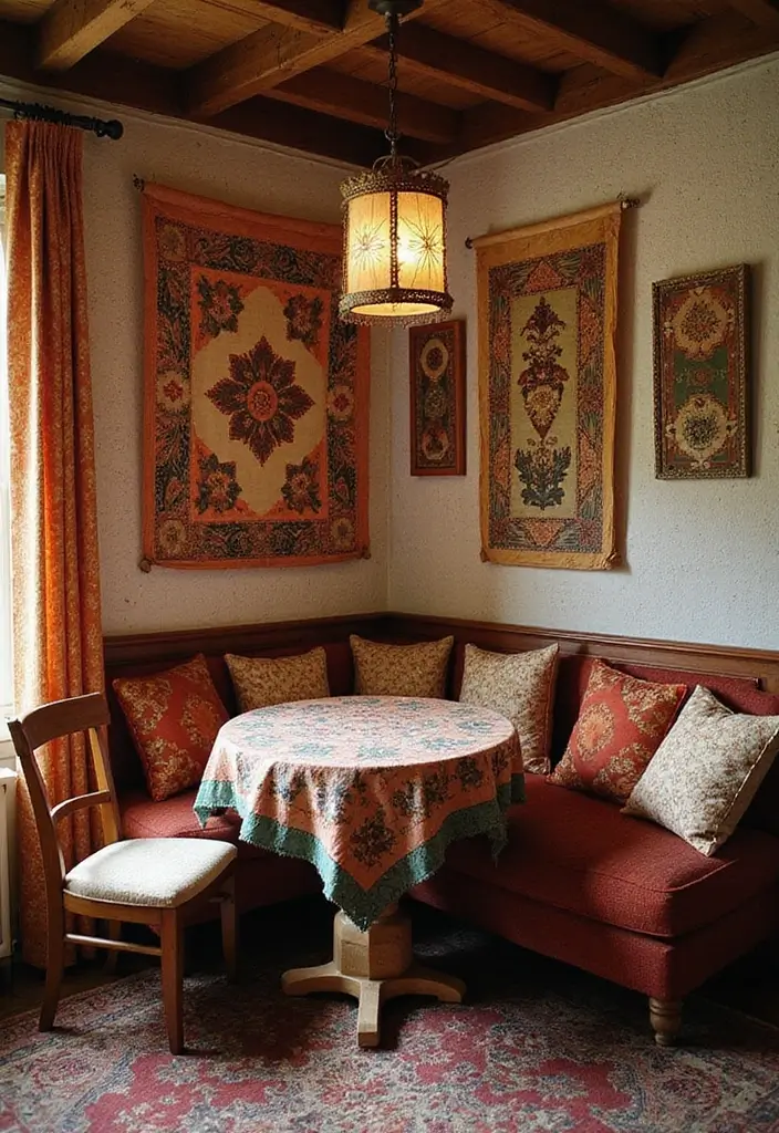 28 Dining Room Corner Ideas That Make the Most of Space - 20. Add Texture with Fabrics