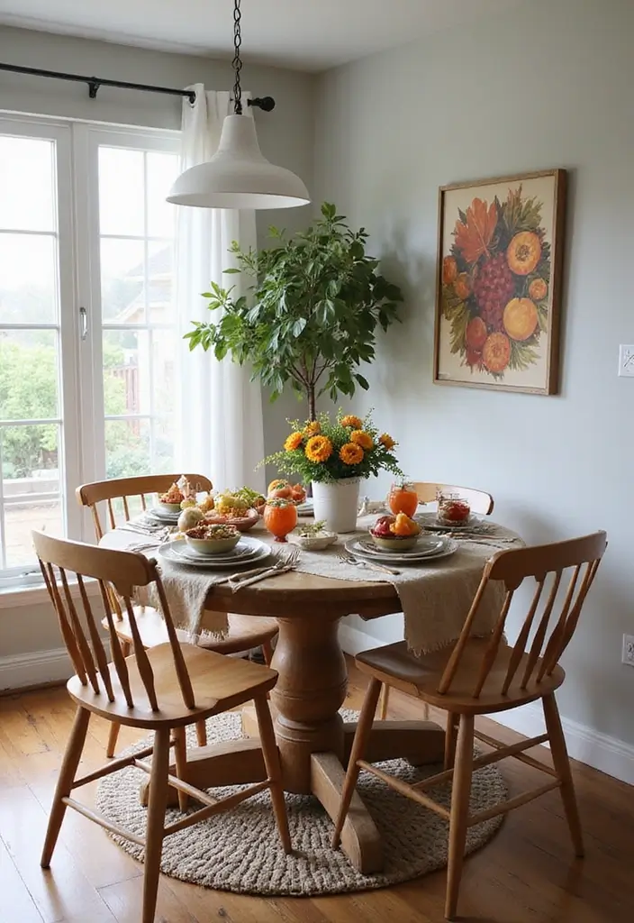 28 Dining Room Corner Ideas That Make the Most of Space - 23. Create a Seasonal Display
