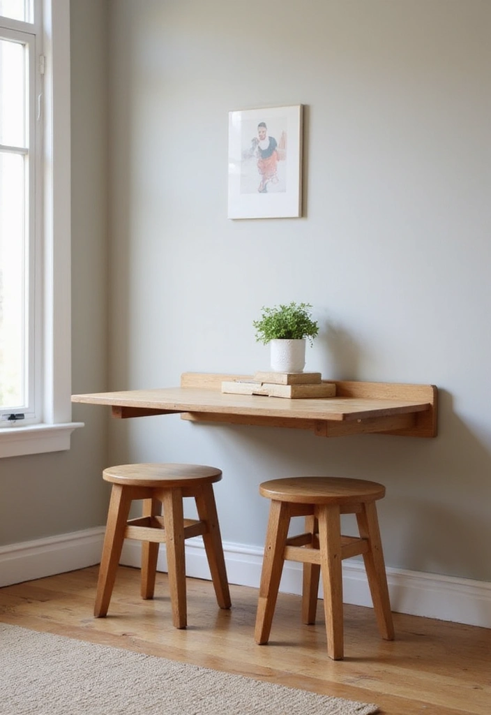 28 Dining Room Corner Ideas That Make the Most of Space - 8. Wall-Mounted Drop-Leaf Table