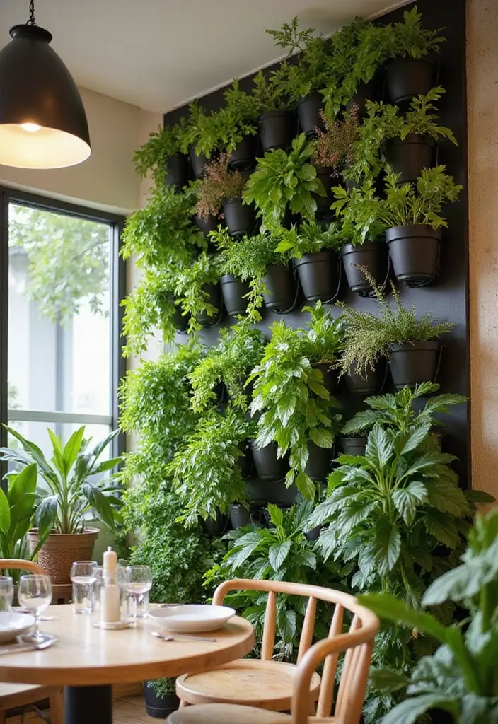 28 Dining Room Corner Ideas That Make the Most of Space - 9. Vertical Garden Corner
