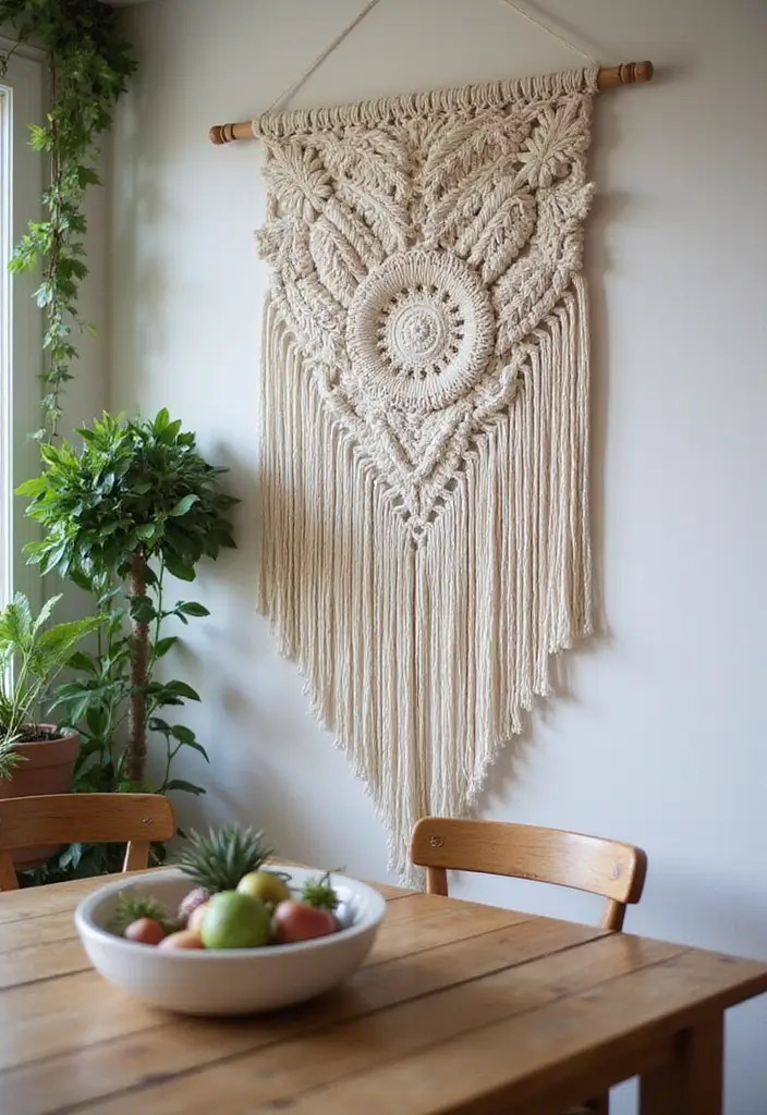 28 Dining Room Wall Decor Trends That Make a Statement 1 28 Dining Room Wall Decor Trends That Make a Statement - 1. Macrame Wall Hangings