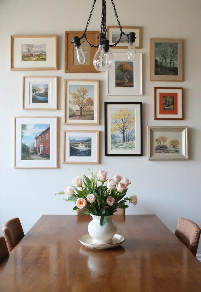 28 Dining Room Wall Decor Trends That Make a Statement 12 28 Dining Room Wall Decor Trends That Make a Statement - 12. Personal Artwork