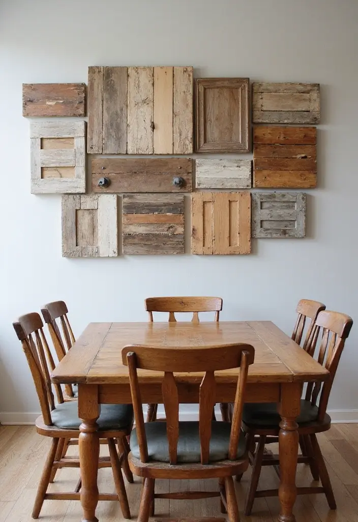 28 Dining Room Wall Decor Trends That Make a Statement 13 28 Dining Room Wall Decor Trends That Make a Statement - 13. Upcycled Materials