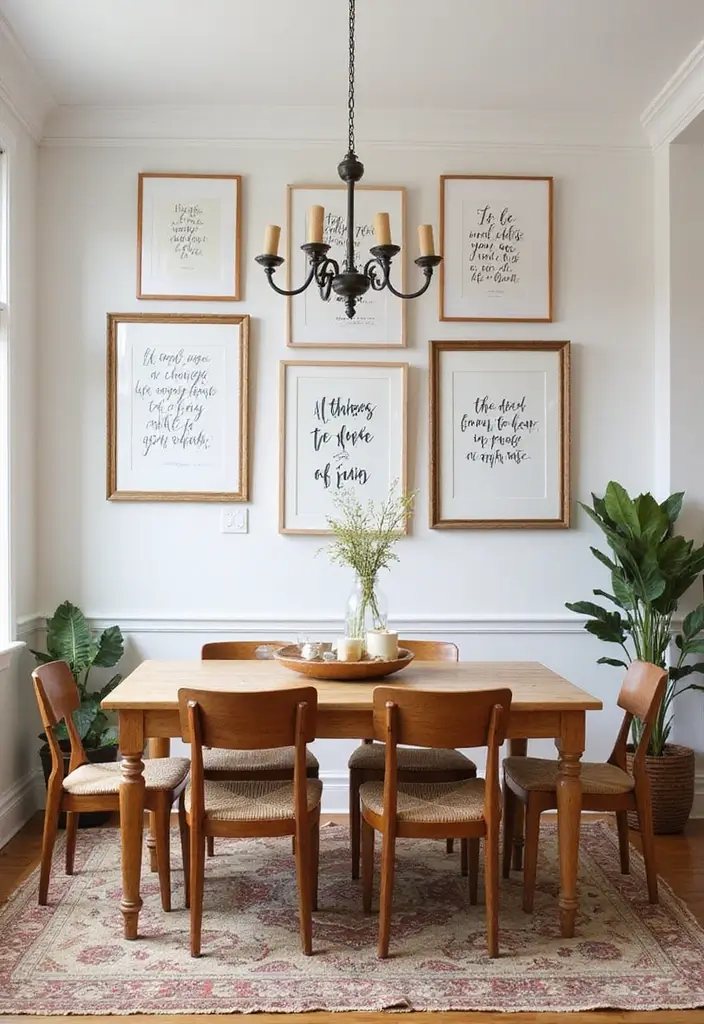 28 Dining Room Wall Decor Trends That Make a Statement 26 28 Dining Room Wall Decor Trends That Make a Statement - 26. Framed Inspirational Quotes