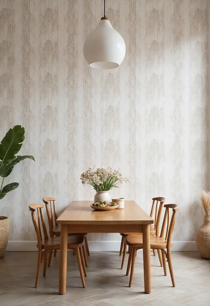 28 Dining Room Wall Decor Trends That Make a Statement 4 28 Dining Room Wall Decor Trends That Make a Statement - 4. Textured Wallpaper