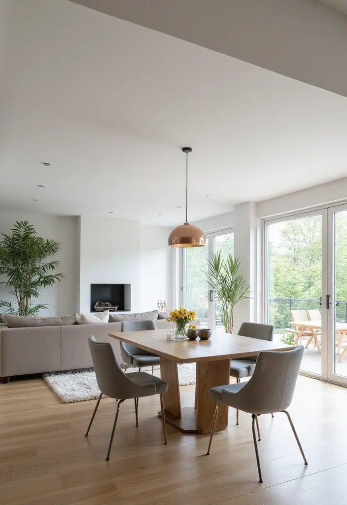28 Minimalist Dining Room Designs That Feel Modern and Calm - 11. Open Concept Layouts