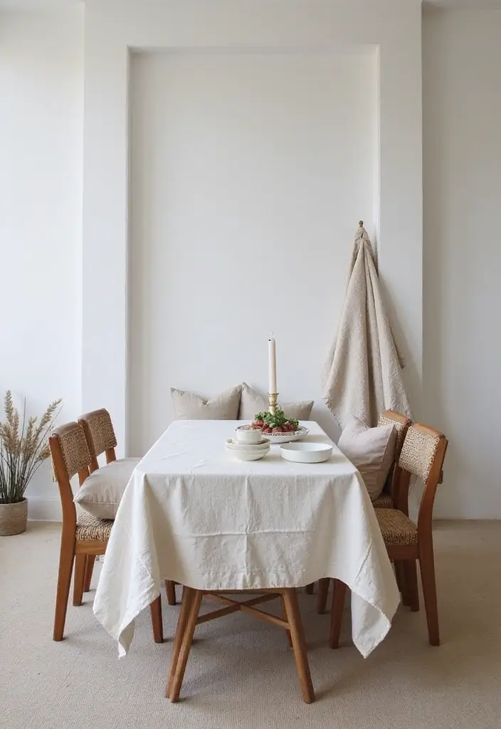 28 Minimalist Dining Room Designs That Feel Modern and Calm - 12. Minimalist Textiles