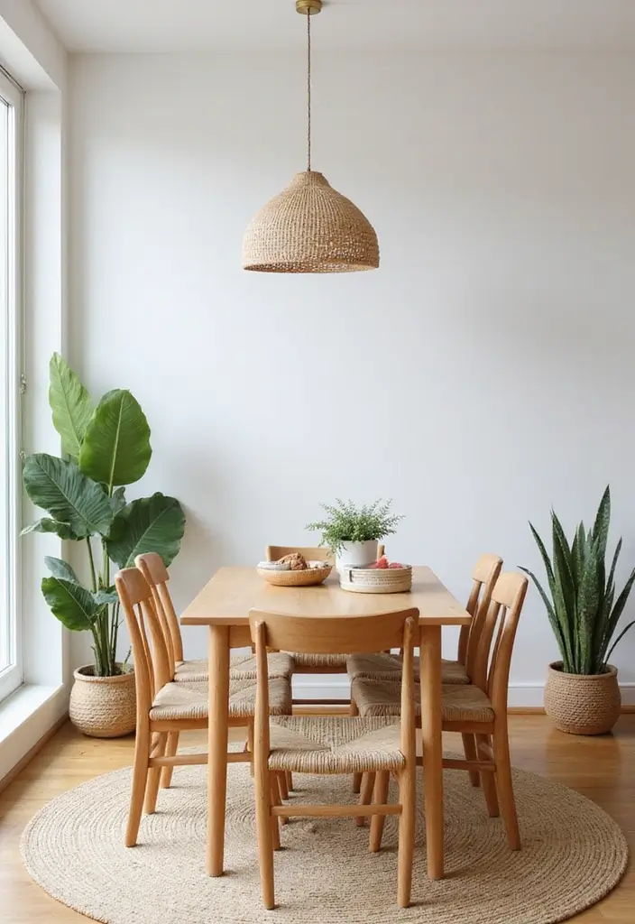 28 Minimalist Dining Room Designs That Feel Modern and Calm - 14. Eco-Friendly Choices