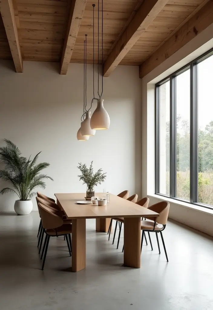 28 Minimalist Dining Room Designs That Feel Modern and Calm - 16. Architectural Features