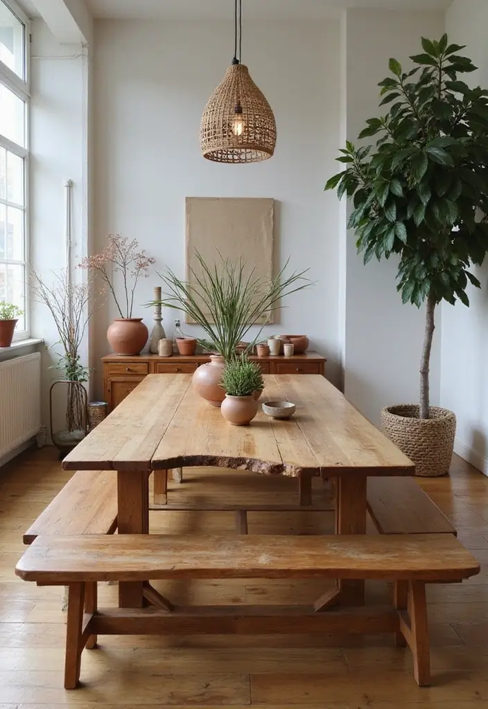 28 Minimalist Dining Room Designs That Feel Modern and Calm - 3. Nature-Inspired Elements