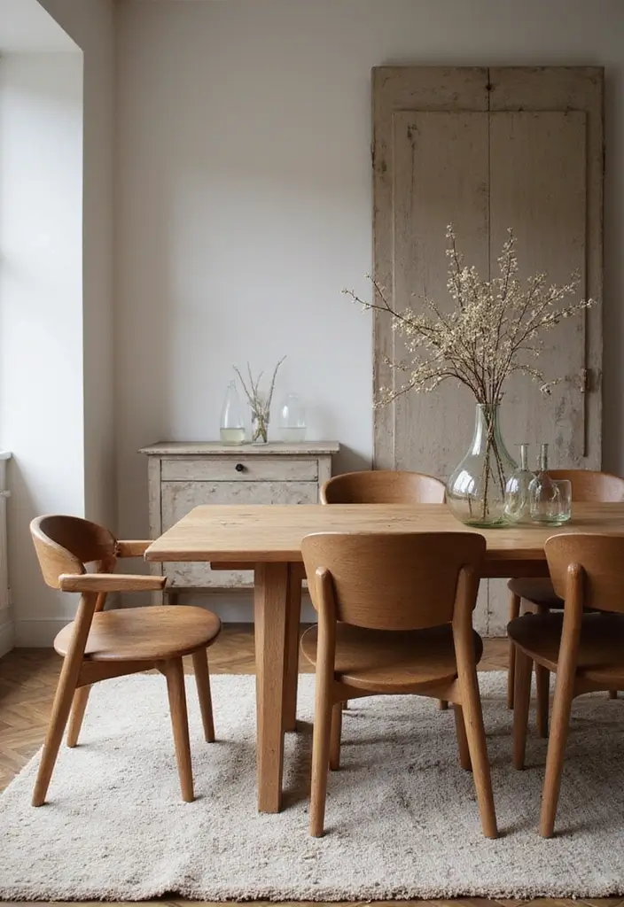 28 Minimalist Dining Room Designs That Feel Modern and Calm - 8. Textural Contrast