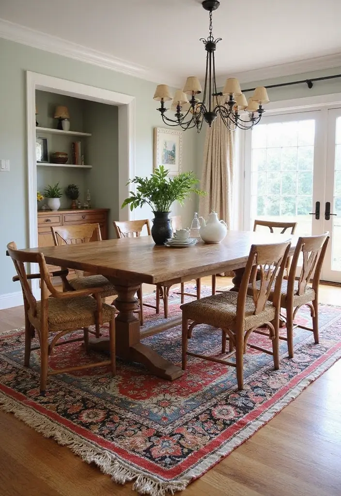 28 Modern Dining Room Ideas for a Sleek, Fresh Look - 16. Statement Rugs