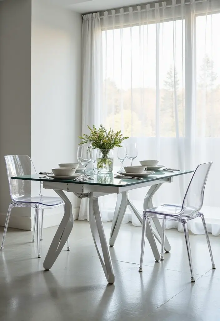28 Modern Dining Room Ideas for a Sleek, Fresh Look - 2. Sleek Glass Tables