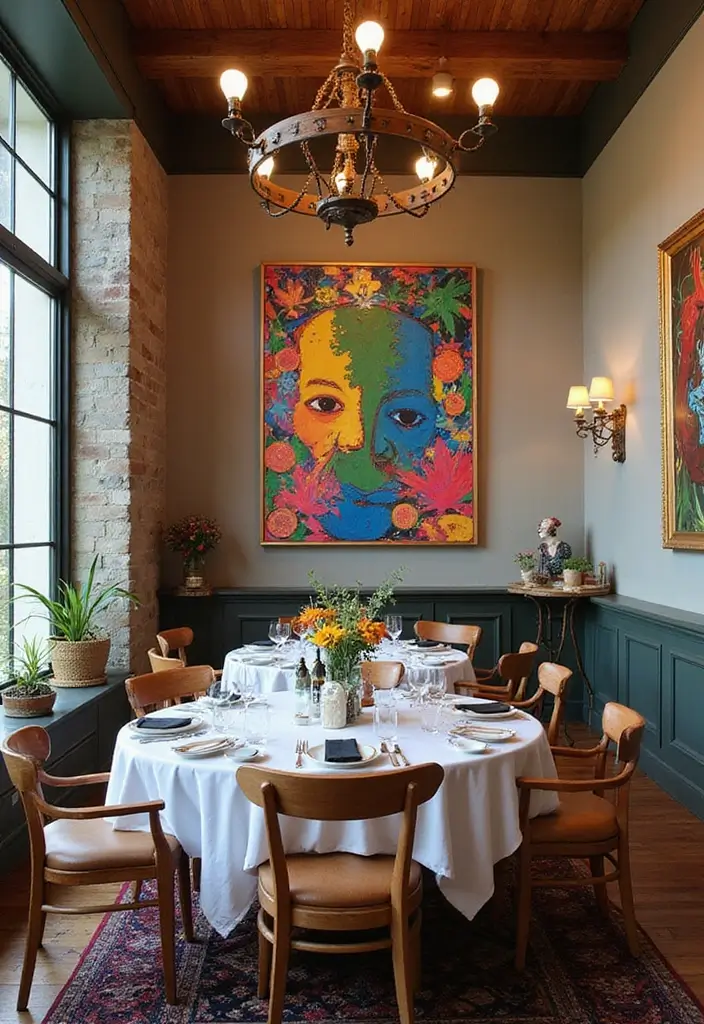 28 Modern Dining Room Ideas for a Sleek, Fresh Look - 23. Artistic Touches