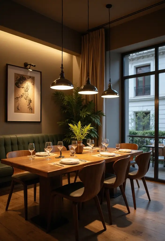 28 Modern Dining Room Ideas for a Sleek, Fresh Look - 7. Eco-Friendly Lighting Fixtures