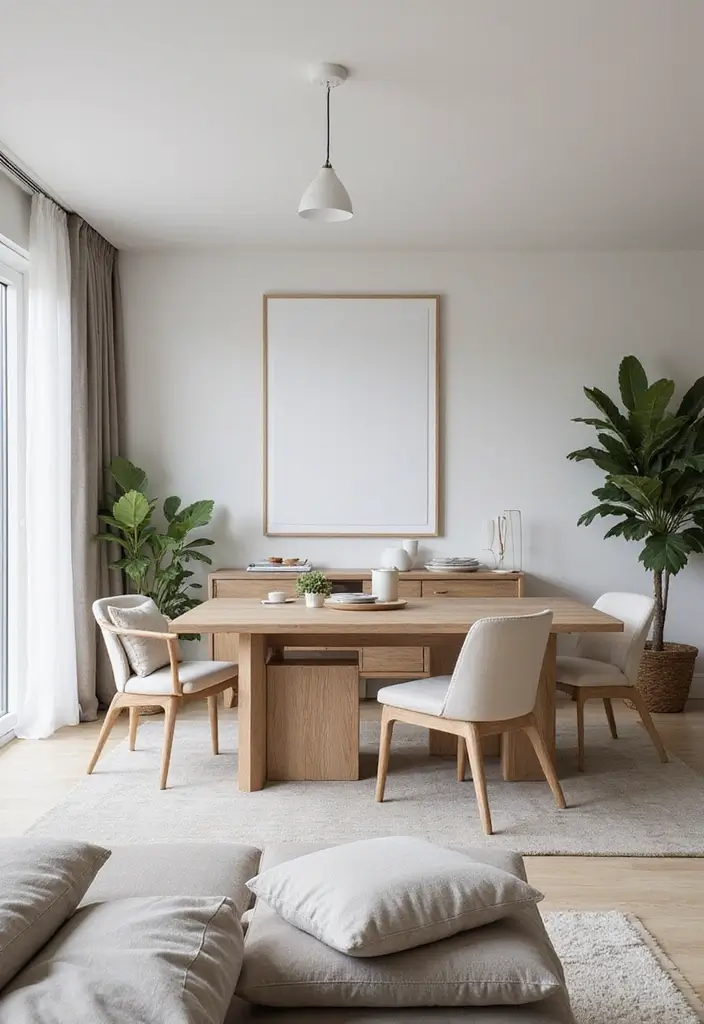 28 Open Concept Living Room and Dining Room Layouts That Work 12 28 Open Concept Living Room and Dining Room Layouts That Work - 12. Minimalist Aesthetics for Spacious Feel